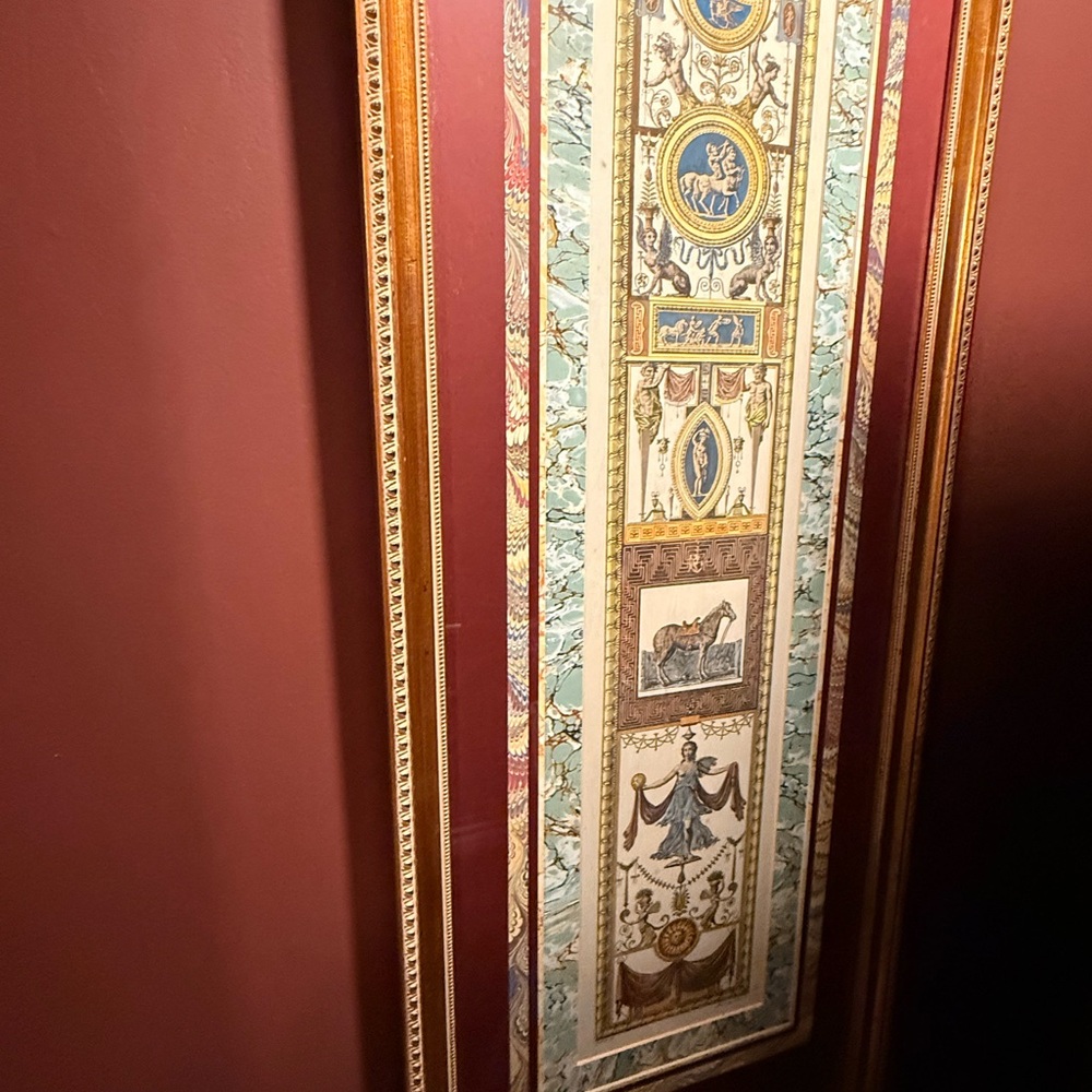 Antique Neoclassical Framed Wall Art Signed Print - Picture 2 of 5